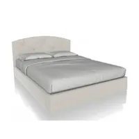 lit coffre avec tête de lit capitonnée noctis d+06 couchage 140x200 cm tissu beige