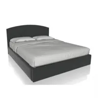 lit coffre avec tête de lit capitonnée noctis d+06 couchage 140x200 cm tissu graphite