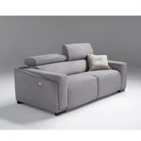 canapé convertible lit et relax abigail couchage 100cm cuir gris plein fleur