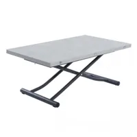 table basse relevable extensible trendy mélaminé gris béton pied gris graphite
