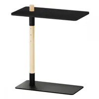 adjust table d'appoint hauteur réglable en pin laqué noir 55x30 cm