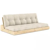 canapé lit futon base lin couchage 130cm dossiers coffres