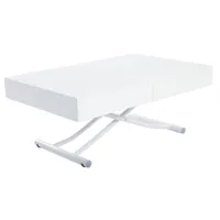 table basse relevable extensible albatros design blanc brillant