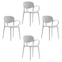 lot de 4 chaises abby 100% polypropylène recyclé blanc