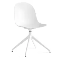 chaise bureau pivotant  academy 180 pieds aluminium assise plastique blanc