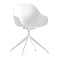 chaise bureau pivotant  academy 180 pieds aluminium assise plastique blanc