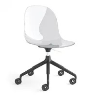 chaise bureau pivotant  academy 360 pieds aluminium assise plastique transparent