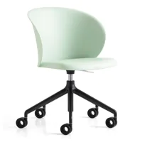 chaise bureau pivotant  tuka structure aluminium assise plastique vert