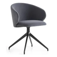 chaise bureau pivotant tuka 360 structure aluminium assise rembourré gris