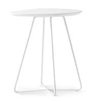 table basse 41 x 38 x 51 cm ciop structure métal plateau laqué blanc
