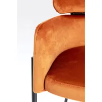 chaise avec accoudoirs alexia velours orange kare design