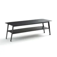 table basse double plateaux en métal acier hiba