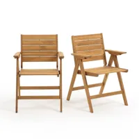 2 fauteuils pliants réalto en acacia
