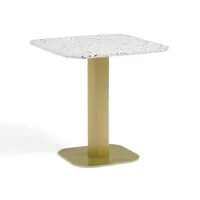 table de jardin métal acier et terrazzo bistro