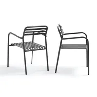 lot de 2 fauteuils de jardin aluminium manni