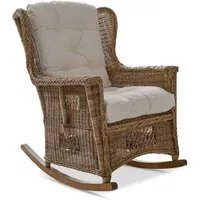 fauteuil à bascule jeveren, marron/crème (97 x 81 x 114cm)