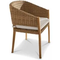 chaise cumbria, marron/beige (60 x 60 x 85cm)