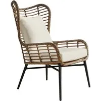 fauteuil montaimont, marron/crème (87 x 68 x 104.5cm)