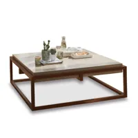 table basse wallis, marron/gris (106 x 106 x 37cm)