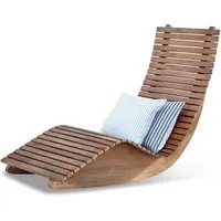 chaise longue à bascule wenham, marron (150 x 60 x 100cm)