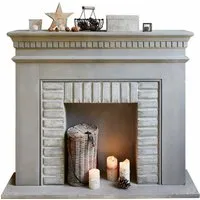 loberon console de cheminée tergnier, gris (30 x 120 x 100cm)