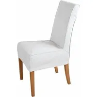 chaise avec housse mankato, blanc cassé (63 x 48 x 97cm)