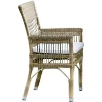 chaise à accoudoirs taunton, marron/crème (58 x 53 x 96cm)