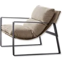 fauteuil seuvard, noir/beige (89 x 68 x 76cm)