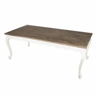 table bellevue, marron/blanc (100 x 200 x 76cm)