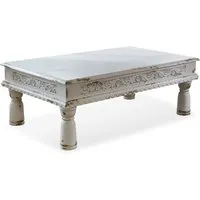 table basse agonès, blanc vieilli (70 x 115 x 40cm)