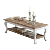 table basse riverside, marron/blanc vieilli (45 x 130 x 42cm)