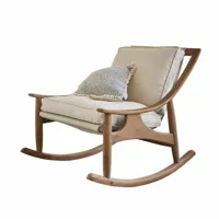fauteuil à bascule stephenson, marron/beige (97 x 77 x 84cm)