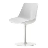 mdf italia - chaise pivotante chaises et fauteuils flow en plastique, aluminium laqué couleur blanc 58 x 53 80.5 cm designer jean-marie massaud made in design