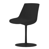 mdf italia - chaise pivotante chaises et fauteuils flow en plastique, aluminium laqué couleur noir 57 x 53 80.5 cm designer jean-marie massaud made in design