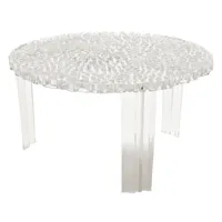 kartell - table basse t-table en plastique, pmma couleur transparent 60 x 28 cm designer patricia urquiola made in design