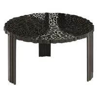 kartell - table basse t-table en plastique, pmma couleur noir 60 x 28 cm designer patricia urquiola made in design