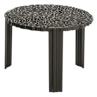 kartell - table basse t-table en plastique, pmma couleur noir 60 x 36 cm designer patricia urquiola made in design