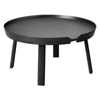 muuto - table basse around en bois, frêne teinté couleur noir 98 x 89 37.5 cm designer thomas bentzen made in design