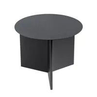 hay - table d'appoint slit en métal, acier laqué époxy couleur noir 53.83 x 35.5 cm designer studio made in design