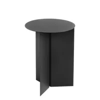 hay - table d'appoint slit en métal, acier laqué époxy couleur noir 43.8 x 47 cm designer studio made in design