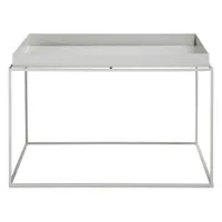 hay - table d'appoint tray en métal, acier laqué couleur gris 66 x 35 cm designer studio made in design