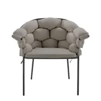 cinna - fauteuil rembourré serpentine en tissu, fibres polyester couleur beige 78 x 82.03 76 cm designer eléonore nalet made in design