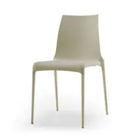 cinna - chaise empilable petra en plastique, aluminium laqué couleur beige 42 x 66.94 83 cm designer marco pocci made in design
