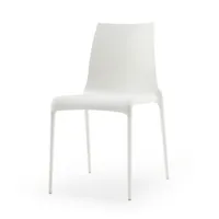 cinna - chaise empilable petra en plastique, polyuréthane moulé couleur blanc 42 x 66.94 83 cm designer marco pocci made in design