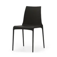 cinna - chaise empilable petra en plastique, aluminium laqué couleur noir 42 x 66.94 83 cm designer marco pocci made in design