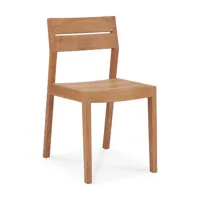 ethnicraft - chaise ex en bois, teck massif couleur bois naturel 43 x 64.63 83 cm designer alain van havre made in design