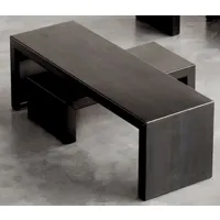 zeus - table d'appoint irony en métal, acier phosphaté couleur noir 106 x 33 35 cm designer maurizio peregalli made in design