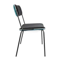 maison sarah lavoine - chaise rembourrée double-jeu en tissu, velours couleur noir 45 x 71.14 85 cm designer made in design