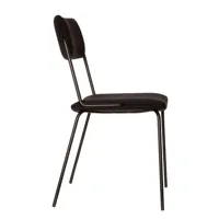 maison sarah lavoine - chaise rembourrée double-jeu en tissu, coton recyclé couleur noir 51 x 70.74 85 cm designer made in design