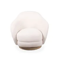 maison sarah lavoine - fauteuil rembourré bozzolo en tissu, laine bouclette couleur beige 75 x 86.54 72 cm designer made in design